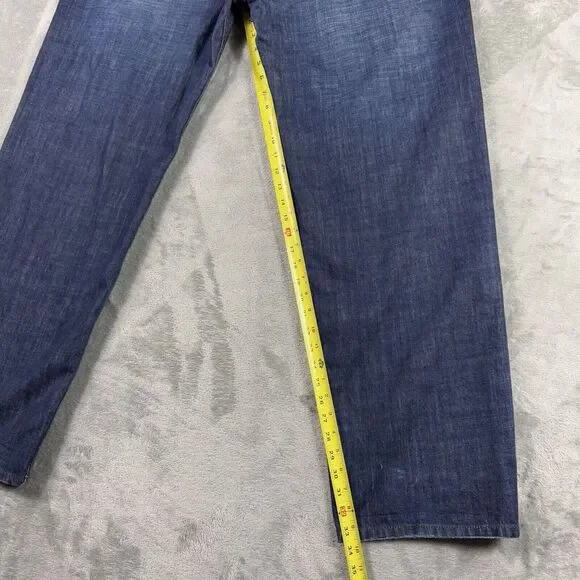 LRG Lifted Research Group Mens 42X32 Denim Blue Jeans Embroidered Cross